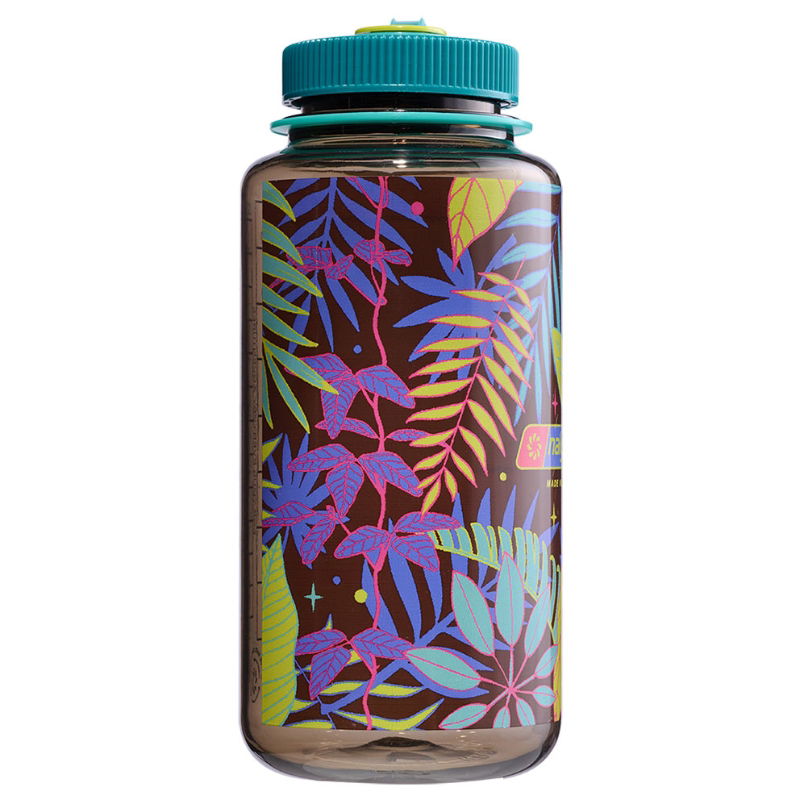 Nalgene Tritan Sustain Bottle Psychedelic Botanical Print Wide Mouth 1 Litre