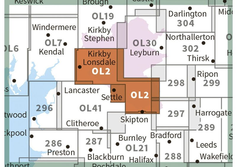 OS OL/Explorer 2 Yorkshire Dales - Southern and Western Areas adjacent