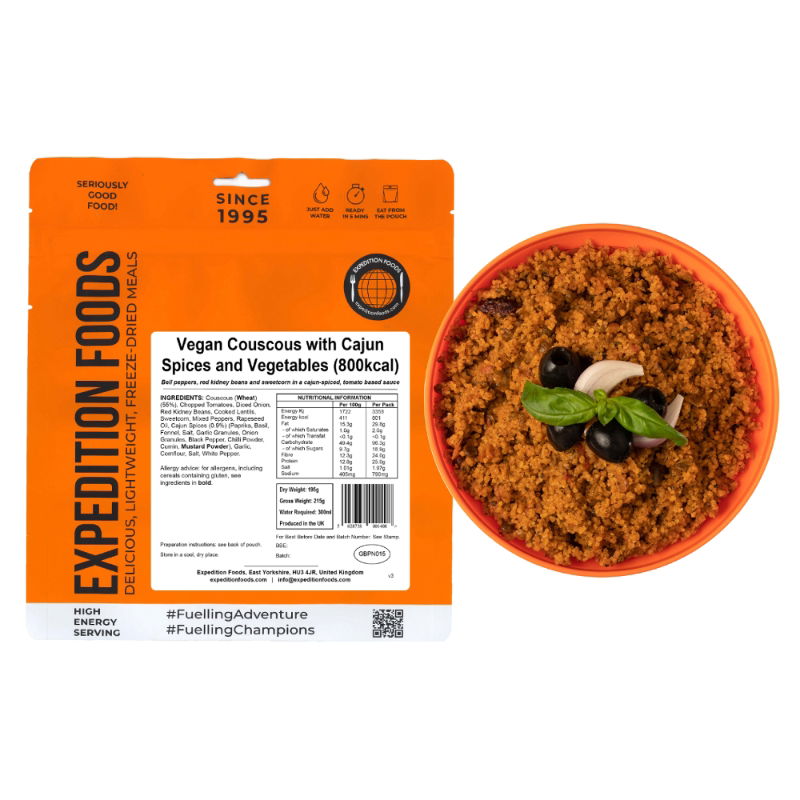 Expedition Foods Couscous with Cajun Spices and Vegetables (Vegan, 800kcal)																