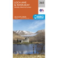 OS Explorer 360 Paper - Loch Awe & Inveraray 1:25,000