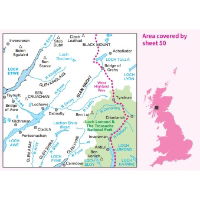 OS Landranger 50 Paper - Glen Orchy & Loch Etive coverage