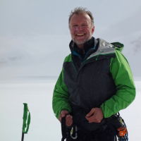 Charles Sherwood near the end of the traverse of the Salvesen Range (Photo: Stephen Reid) 