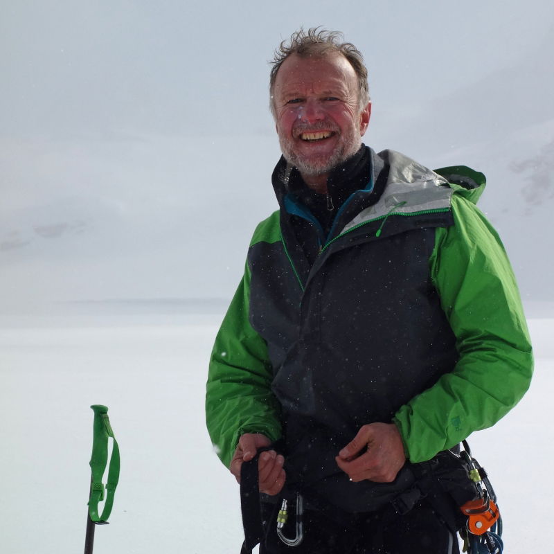 Charles Sherwood near the end of the traverse of the Salvesen Range (Photo: Stephen Reid) 