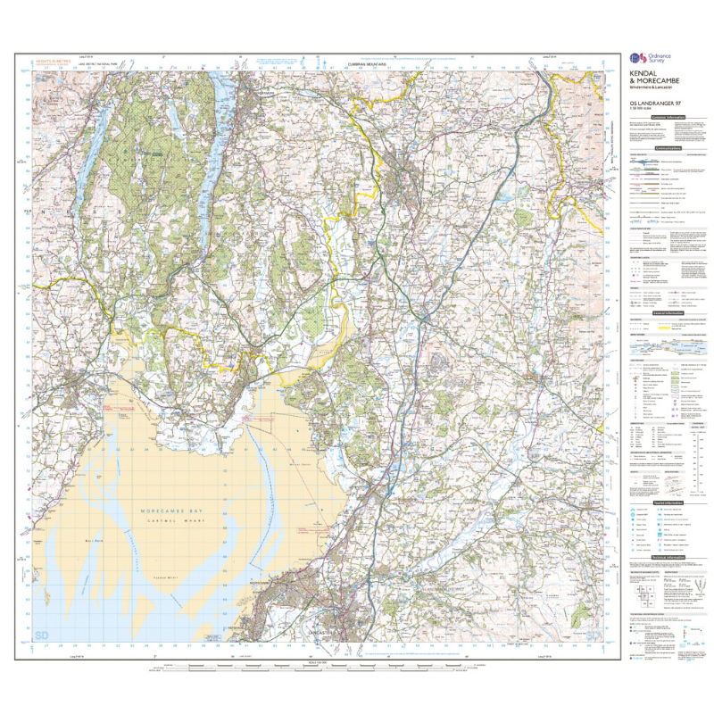 OS Landranger 97 Kendal & Morecambe sheet