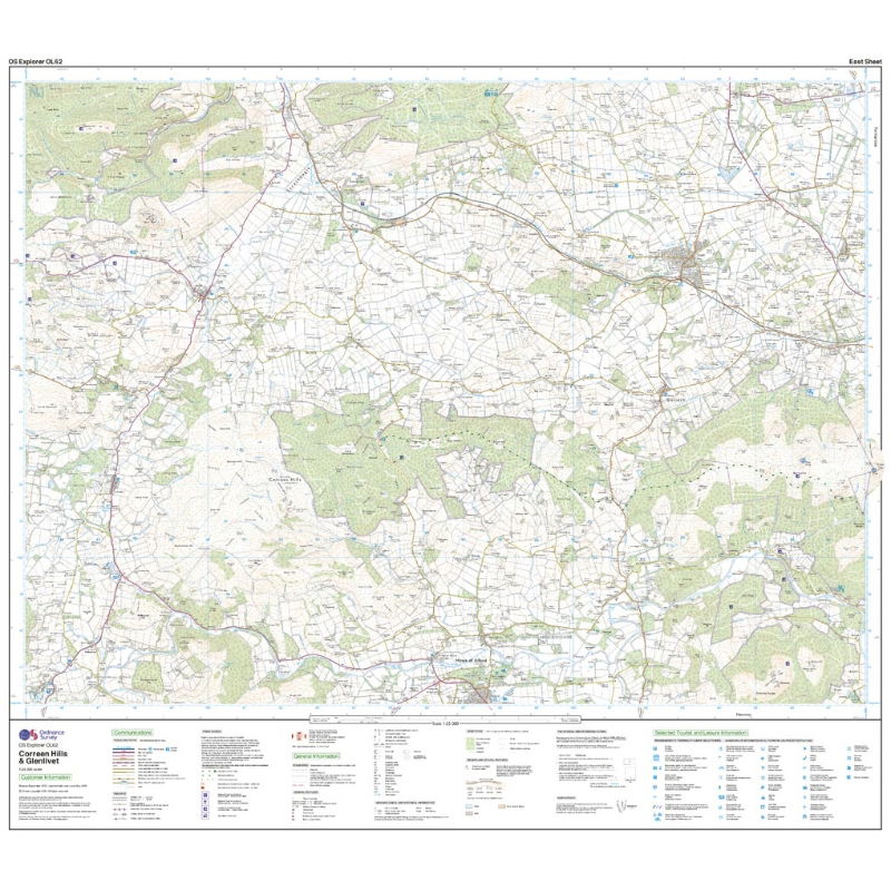 OS OL/Explorer 62 Paper - Correen Hills & Glenlivet east sheet