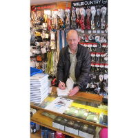 Simon Yates signing copies at Needle Sports