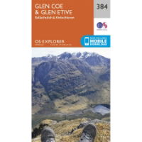 OS Explorer 384 Paper - Glen Coe & Glen Etive 1:25,000