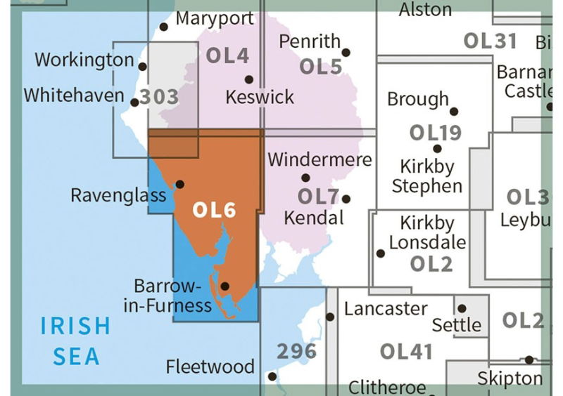 OS OL6 The English Lakes South-Western Area adjacent