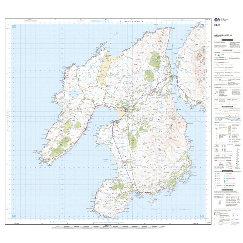 OS Landranger 60 Paper - Islay sheet