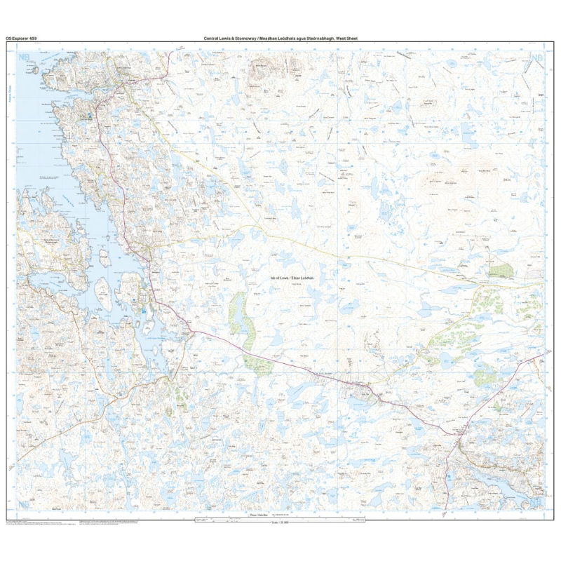 OS Explorer 459 Paper - Central Lewis & Stornoway west sheet