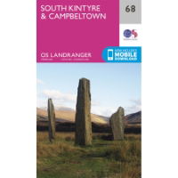 OS Landranger 68 Paper - South Kintyre & Campbeltown 1:50,000