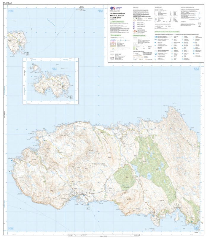 OS Explorer 390  Paper - Ardnamurchan 1:25,000 west sheet