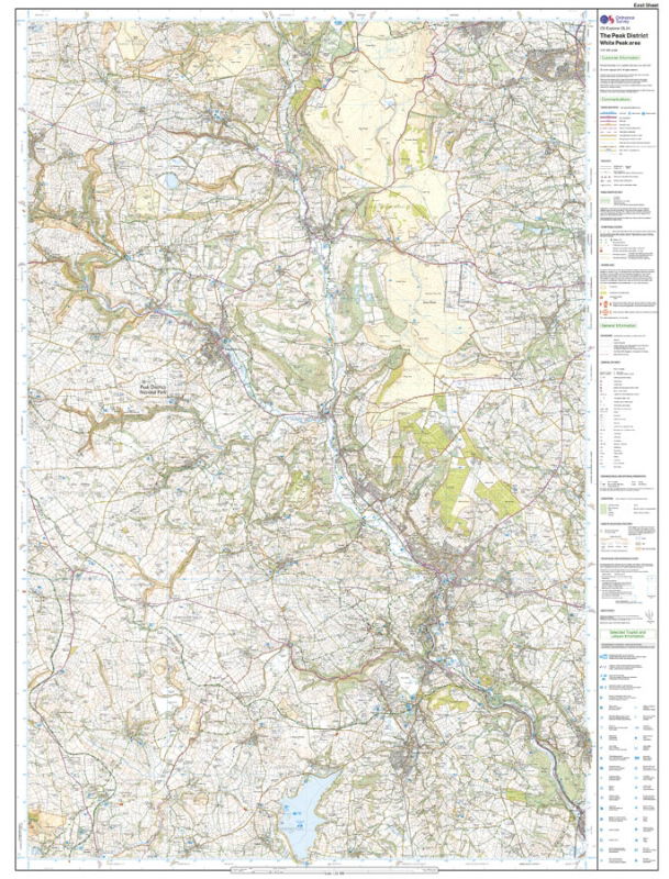 OS OL24 The Peak District - White Peak east sheet