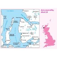 OS Landranger 24 Paper - Raasay & Applecross 1:50,000 coverage