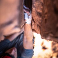 Black Diamond Crack Gloves in use