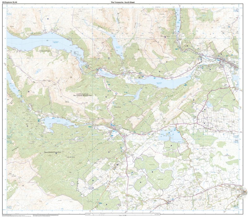 OS OL/Explorer 46 Paper - The Trossachs south sheet