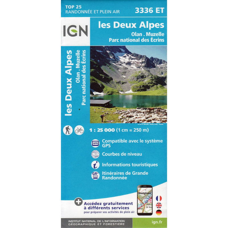 IGN 3336 ET - Les Deux Alpes 1:25,000