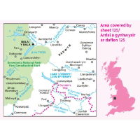 OS Landranger 125 Paper - Bala & Lake Vyrnwy coverage