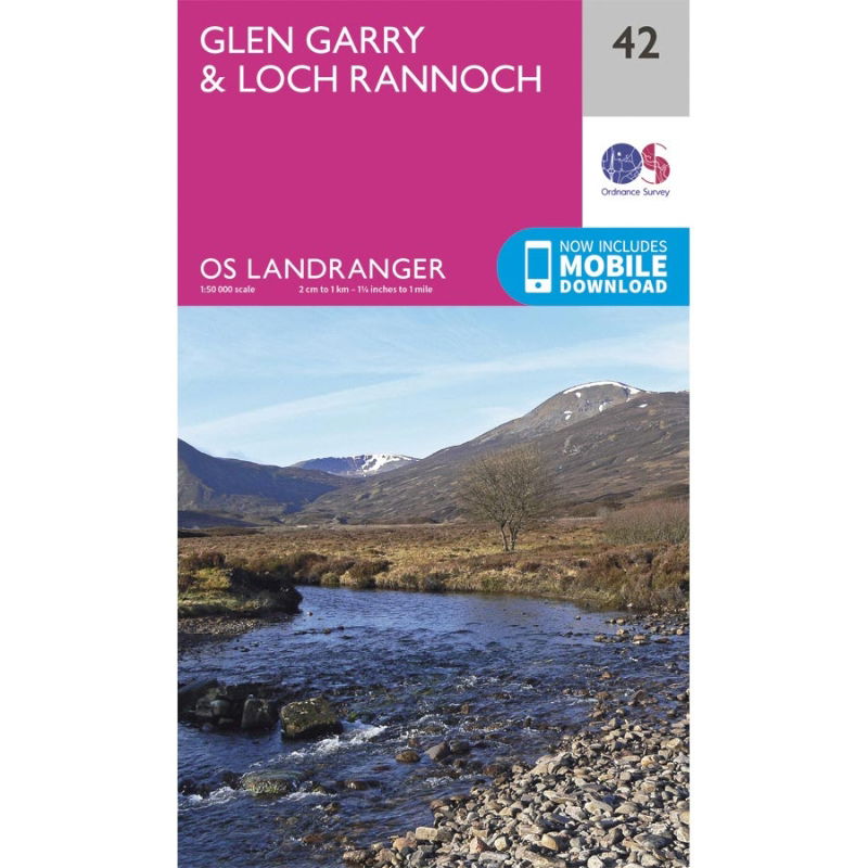 OS Landranger 42 Paper - Glen Garry & Loch Rannoch 1:50,000