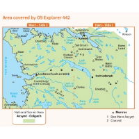 OS Explorer 442 Paper Assynt & Lochinver 1:25,000 coverage