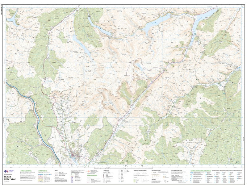 OS Explorer 330 Paper - Moffat & St Mary's Loch sheet