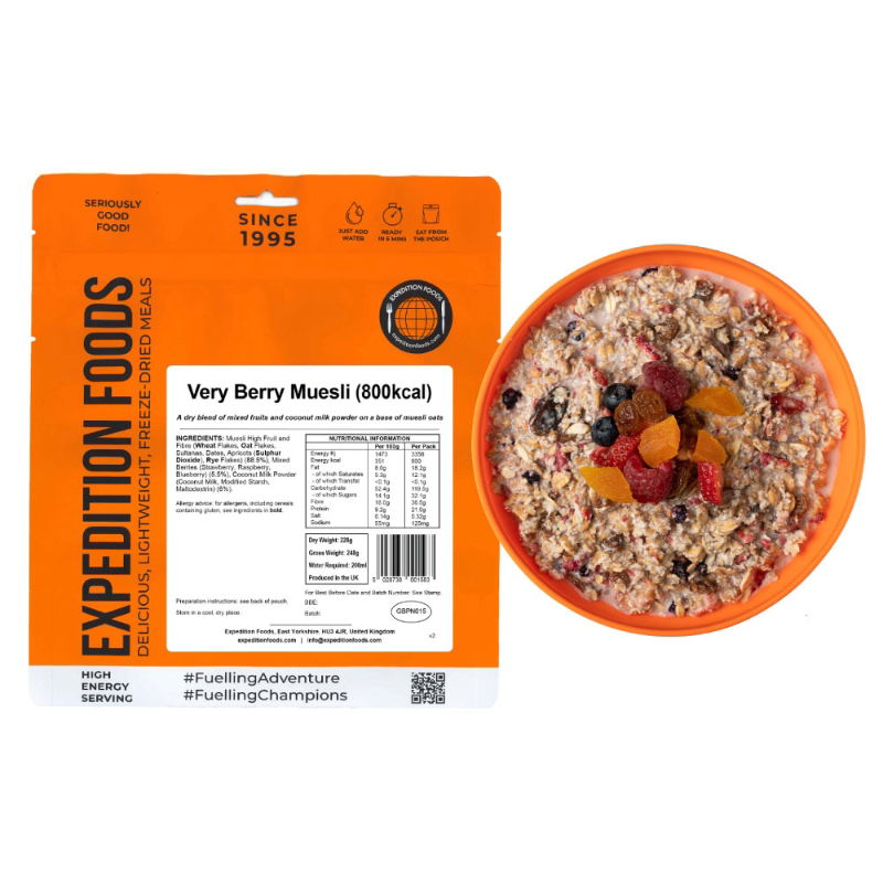 Expedition Foods Very Berry Muesli (Dairy Free, Halal, Vegan, 800kcal) \t\t\t\t\t\t\t\t\t\t\t\t\t\t\t\t\t\t