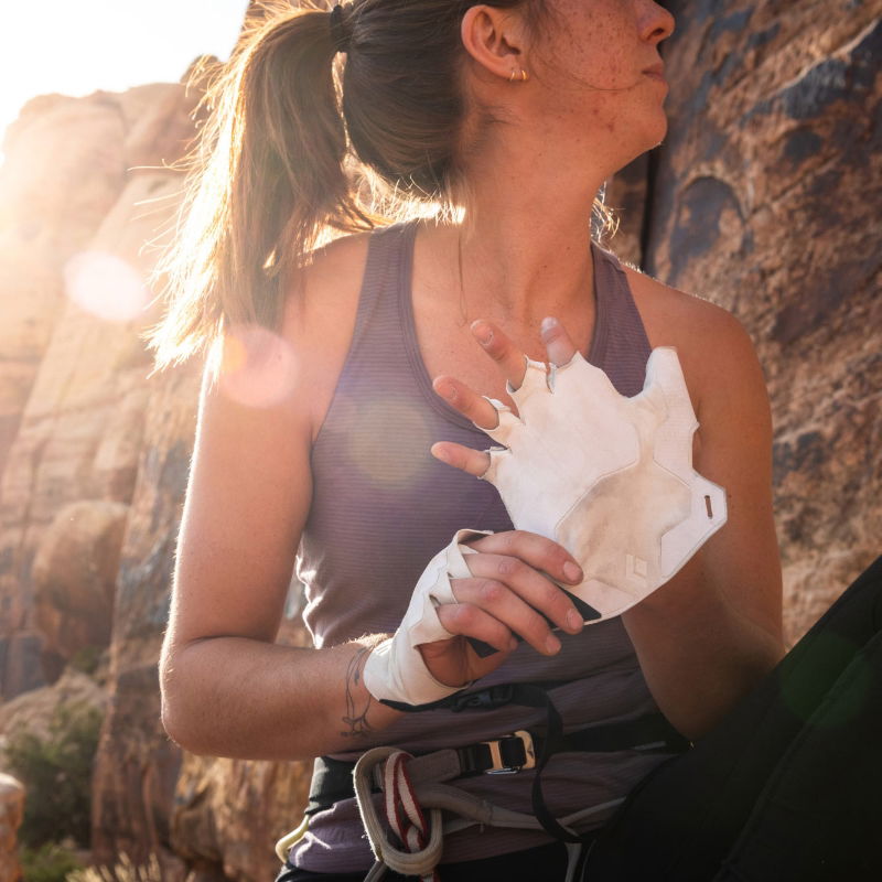 Black Diamond Crack Gloves in use