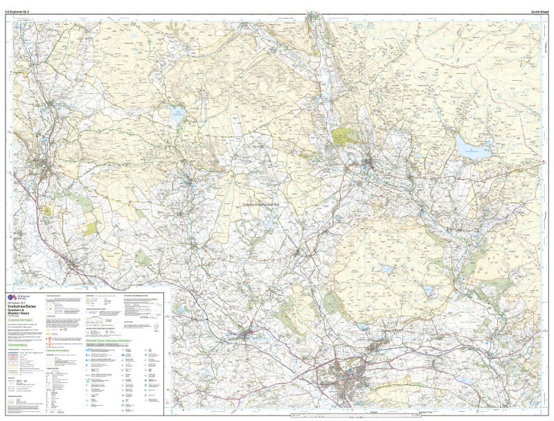 OS OL/Explorer 2 Yorkshire Dales - Southern and Western Areas south sheet