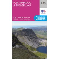 OS Landranger 124 Paper - Dolgellau & Porthmadog