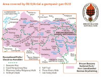 OS OL/Explorer 12 Paper - Brecon Beacons Western Area coverage