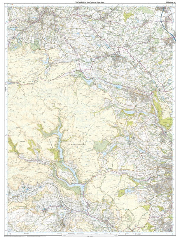 OS OL1 The Peak District - Dark Peak east sheet