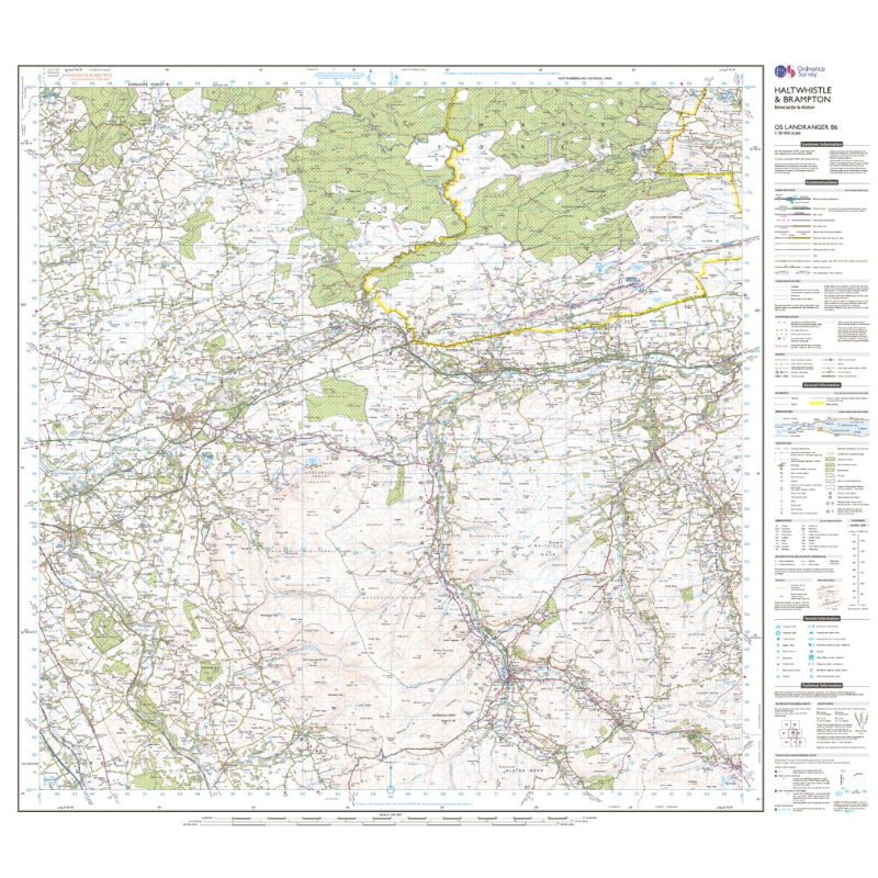 OS Landranger 86 Haltwhistle & Brampton sheet