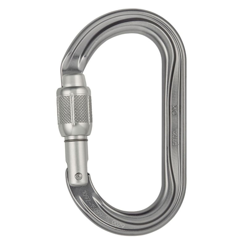 Petzl OK Oval Screwgate Karabiner locked