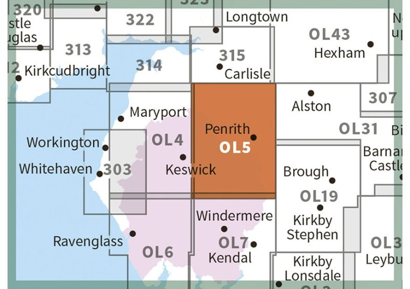 OS OL5 The English Lakes North-Eastern Area Active adjacent