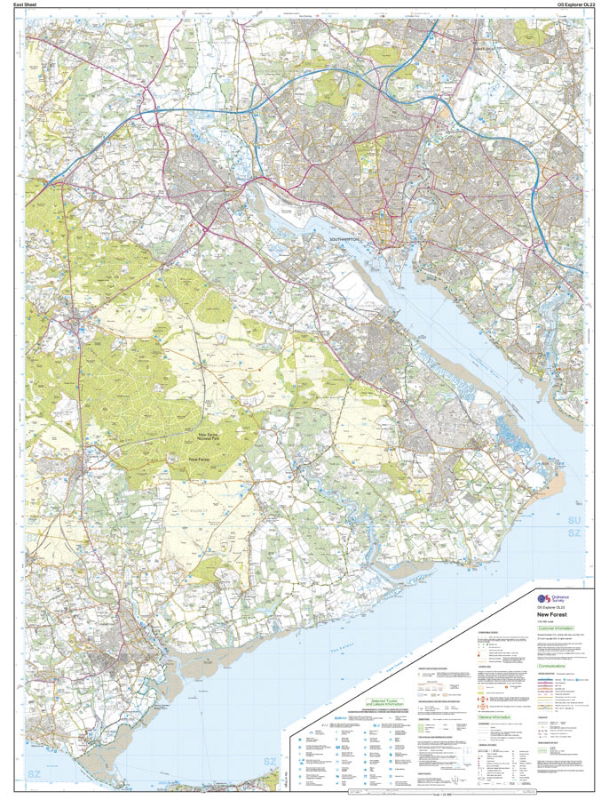 OS OL22 New Forest east sheet