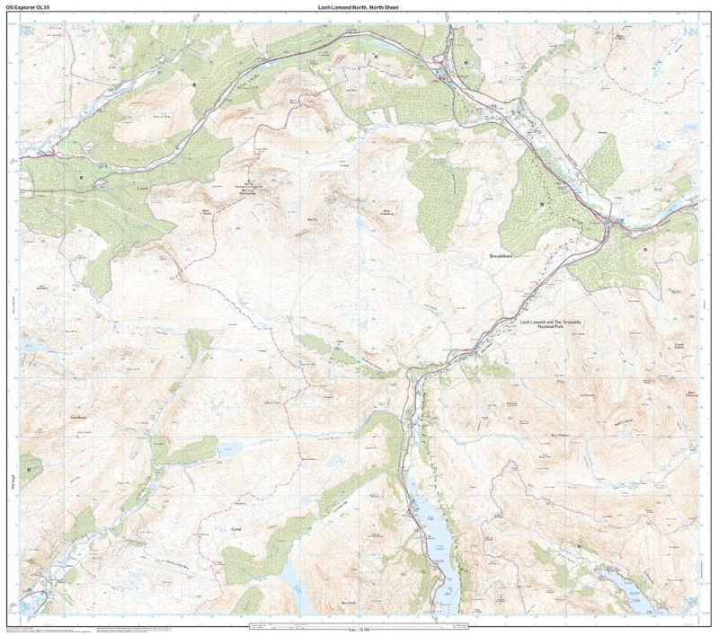 OS OL/Explorer 39 Paper - Loch Lomond North north sheet