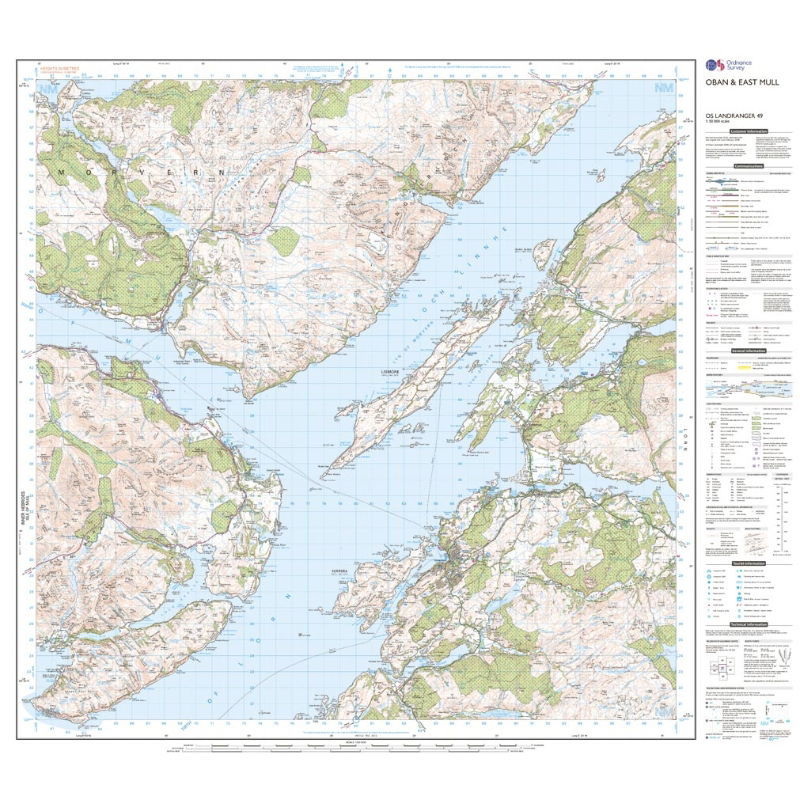 OS Landranger 49 Paper - Oban & East Mull sheet