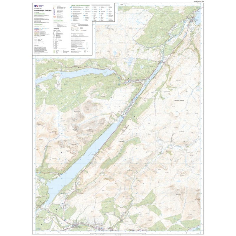 OS Explorer 400 Paper Loch Lochy & Glen Roy 1:25,000 sheet