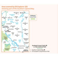 OS Explorer 320 Paper - Castle Douglas, Loch Ken & New Galloway coverage