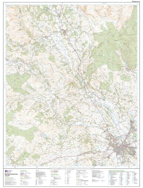 OS Explorer 321 Paper - Nithsdale & Dumfries sheet