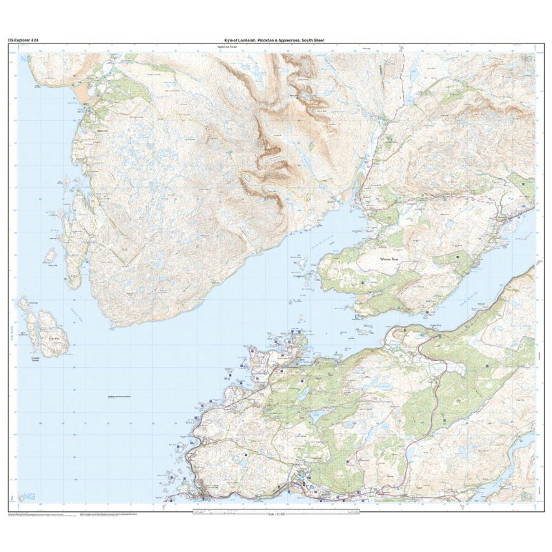 OS Explorer 428 Paper - Kyle of Lochalsh, Plockton, Applecross 1:25,000 south sheet