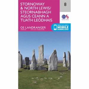 OS Landranger 8 Paper - Stornaway & North Lewis 1:50,000