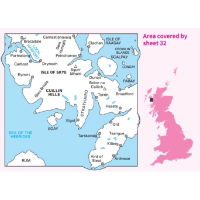 OS Landranger 32 Paper - South Skye & Cuillin Hills coverage