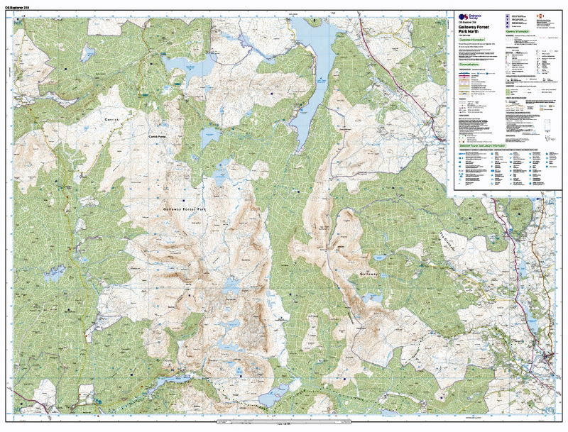 OS Explorer 318 Paper - Galloway Forest Park North sheet