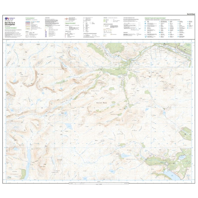 OS Explorer 437 Paper - Ben Wyvis & Strathpeffer 1:25,000 north sheet