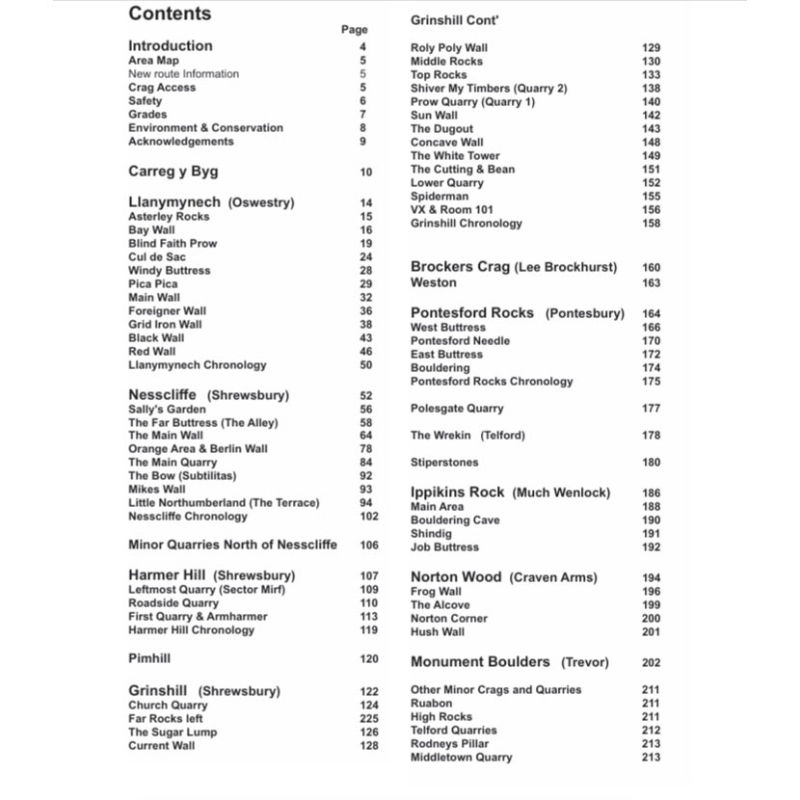 Shropshire, The West Midlands and The Marches Rock Climbing Guidebook