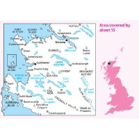 OS Landranger 15 Paper - Loch Assynt 1:50,000 coverage