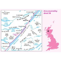 OS Landranger 34 Paper - Fort Augustus 1:50,000 coverage