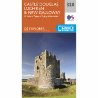 OS Explorer 320 Paper - Castle Douglas, Loch Ken & New Galloway 1:25,000