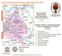 OS OL/Explorer 13 Paper - Brecon Beacons Eastern Area coverage